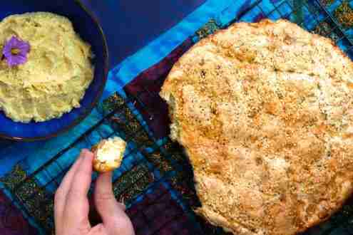 Pide Bread with Eggplant Feta Spread