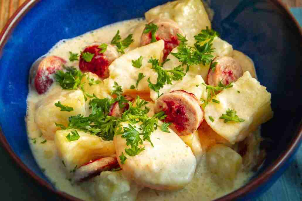 creamed potatoes with sausage