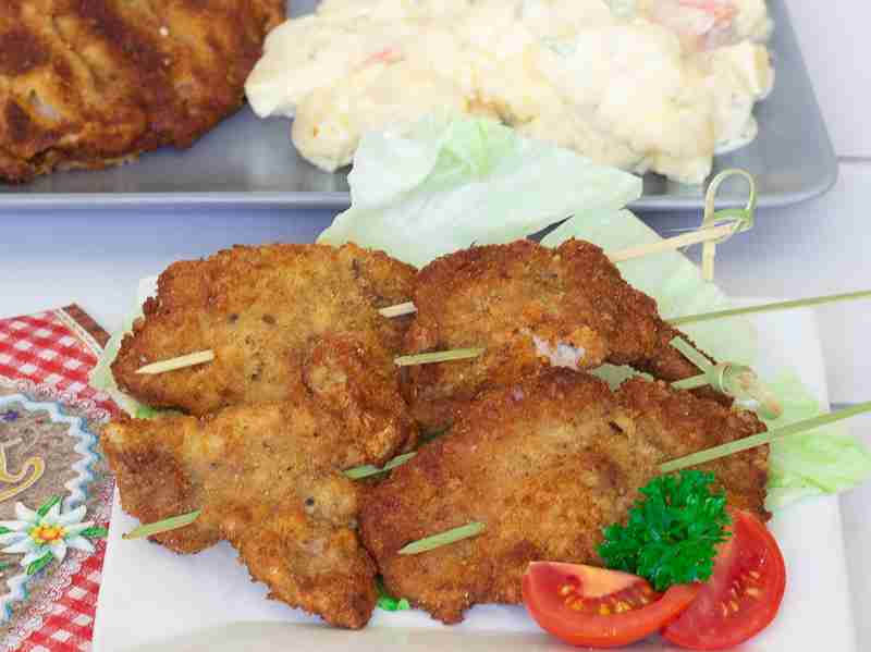 Schnitzel on a stick