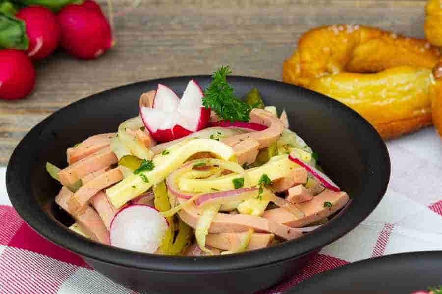 radish and sausage salad