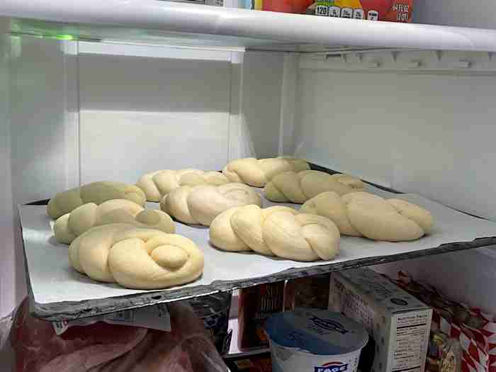 pretzel braids in the fridge