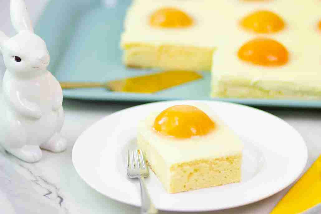 Slice of Fried Egg Cake for Easter