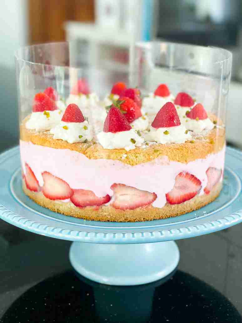 German strawberry cream cake